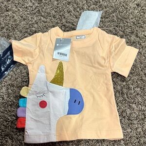 Cat & Jack Peach Tee with Unicorn Design